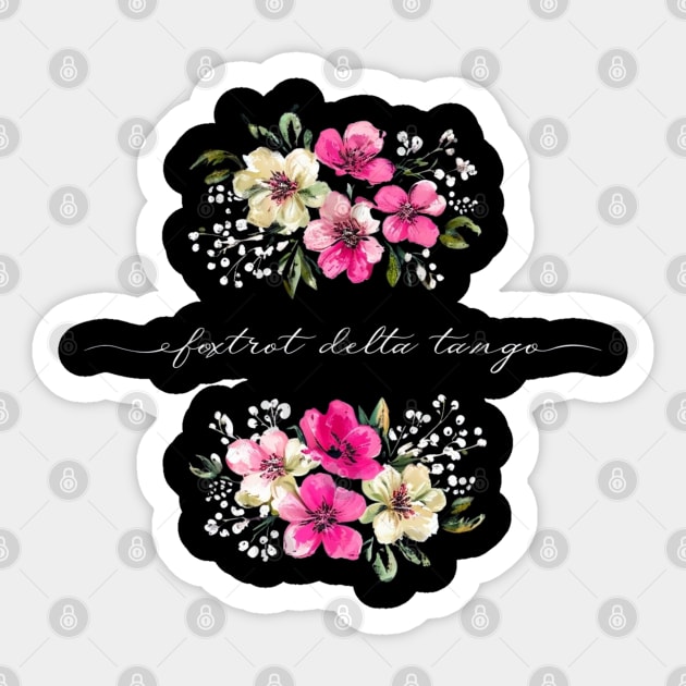 Foxtrot-Delta-Tango Sticker by Creatifly Graphic Tees